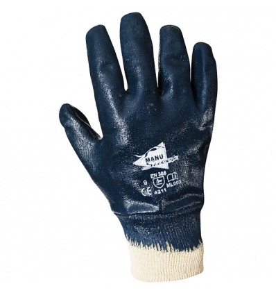 Gants de manutention lourde double enduction complète nitrile lourd à poignet tricot ML003 12 paires taille 9