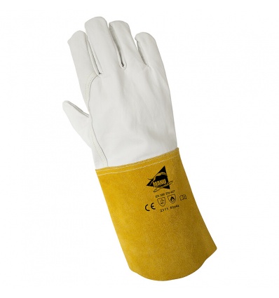 Gants de soudeur en cuir dagneau cousu Kevlar avec manchette cuir de 15 cm A909 sachet de 12 paires taille 9