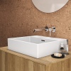 Mitigeur lavabo mural encastré Joy 2 rosaces ronde Gris magnétique Projection Bec 220 mm