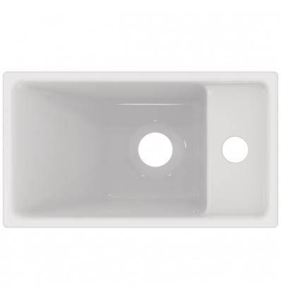 Lavemains rectangle sans tropplein Tempo 37X21 blanc Version gauche