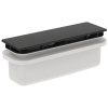 Ensemble bonde et cache bonde pour receveur de douche Ultra Flat New 195x50mm noir mat