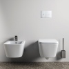 Ensemble portebrosse et brosse wc carré Conca fixation murale gris magnétique