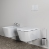 Ensemble portebrosse et brosse wc carré Conca fixation murale gris magnétique