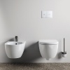 Ensemble portebrosse et brosse wc rond Conca fixation murale gris magnétique