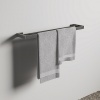 Porte serviette carré Conca double barres 60cm gris magnétique