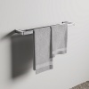 Porte serviette carré Conca double barres 60cm gris magnétique