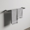 Porte serviette arrondi Conca double barres 60cm gris magnétique