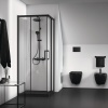 Porte de douche paroi accès dangle Connect II 80cm profilé noir mat