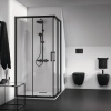 Porte de douche paroi accès dangle Connect II 80cm profilé noir mat