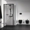 Porte de douche accès de face Pivotante Connect II 90cm profilé noir mat