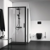 Porte de douche accès de face Coulissante Connect II 120cm profilé noir mat