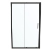 Porte de douche accès de face Coulissante Connect II 120cm profilé noir mat