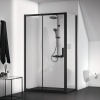 Porte de douche accès de face Coulissante Connect II 120cm profilé noir mat