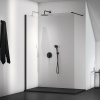 Porte de douche paroi fixe Connect II 90cm profilé noir mat