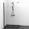 Porte de douche paroi fixe Connect II 90cm profilé noir mat