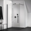 Porte de douche paroi fixe Connect II 90cm profilé noir mat