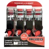 Lot de 4 Sangle darrimage 25 mm Rouge 200400 kg Esse Noir Sur coque 3 M