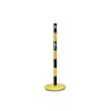 Poteau de chantier mobile métal base fixe Ø 360mm noirjaune hauteur 1 mètre Ø 50 mm