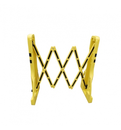 Barrière extensible en Polypropylène Jaune maximum 2400 mm hauteur 1000 mm