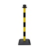 Poteau PVC monobloc base lestée noirjaune Ø 50 mm hauteur 950 mm