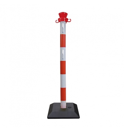 Poteau plastique monobloc rougeblanc 950 mm Ø 50 mm pour barrière réfléchissante BSA1202RB