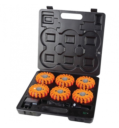 Balises LED Valise 6 pièces rechargeables magnétiques