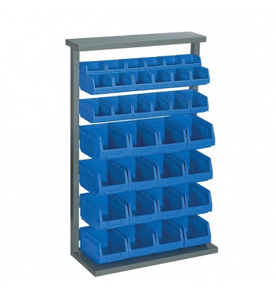 Rack acier simple face 6 bacs 033L 12 bacs 1L 16 bacs 4L bleu H1070x680x290