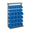 Rack acier simple face 6 bacs 033L 12 bacs 1L 16 bacs 4L bleu H1070x680x290