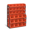 Rack acier simple face 15 bacs 4L 12 bacs 10L rouge H1090x880x285