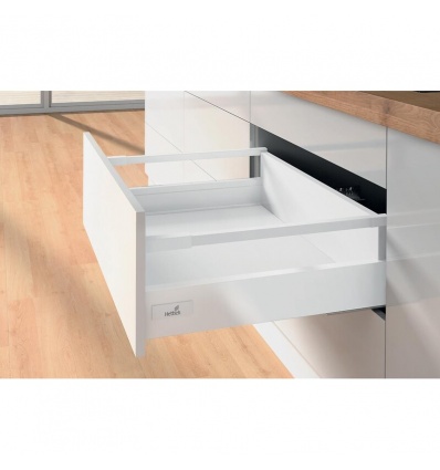 Kits Innotech Atira avec coulisses Push To Open 30 kg tiroir casserolier tringles H144 mm 420 mm Blanc