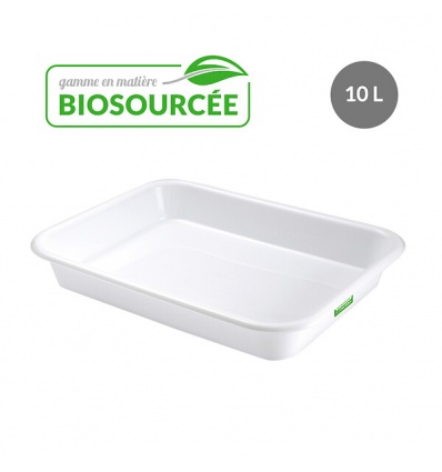 Bac à diviseuse biosourcé rectangulaire 10 L blanc