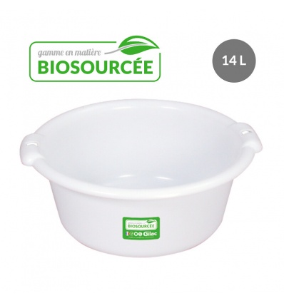 Bac à diviseuse biosourcé rond 14 L blanc