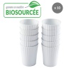 Gobelets 22 cl biosourcés lot de 10 blanc