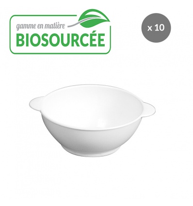 Bols à anses 50 cl biosourcés Lot de 10 blanc