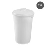 Poubelle ronde 35 L couvercle blanc