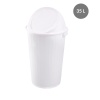 Poubelle ronde 35 L couvercle basculant blanc