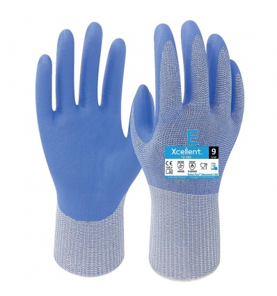 Gants 12383 POLYESTERNITRILE Jauge 13 anticoupure E bleu taille 6 la paire