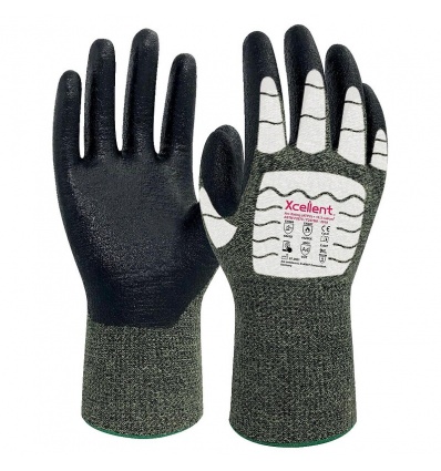 Gants X007 Jauge 13 chaleur et anticoupure D vert taille 8 sachet de 6 paires