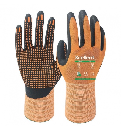 Gants 3006 NYLONNITRILE Jauge 15 Dextérité grip haute visibilité orange taille 7 la paire