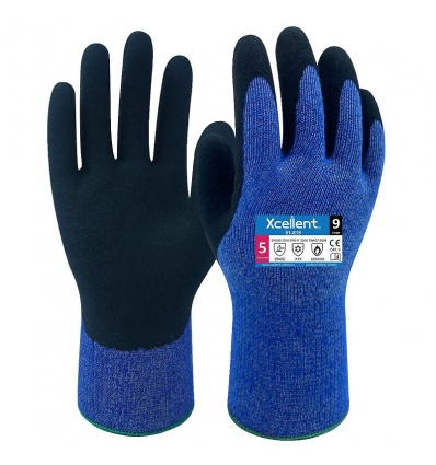 Gants 51818 PRO Jauge 10 isolant chaudfroid et anticoupure bleu taille 8 la paire