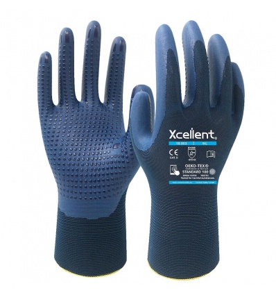 Gants 18003 NYLONNITRILE Jauge 18 bleunoir taille 6 la paire