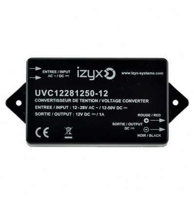 Convertisseur de tension à visser entrée 12 à 28 Volts AC ou 12 à 50 V DC sortie 24 V DC puissance 05 A12 W