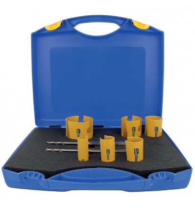 Coffret 6 scies trépans Profit Multi Purpose profondeur de coupe 52 mm Ø222935445168 mm 2 forets axes HSS de 8 et 10 mm