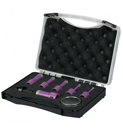 Coffret de 6 trépans diamant à sec M14 Ø6810121822 mm