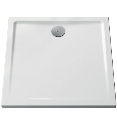 Receveur de douche céramique Cascade ultraplat blanc brillant antidérapant 120x90 cm