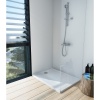 Receveur de douche céramique Cascade ultraplat blanc brillant antidérapant 120x90 cm