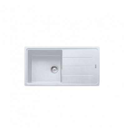 Évier Basis Fragranit 970x500mm 1 cuve 1 égouttoir teinte Blanc Artic BFG 611XL