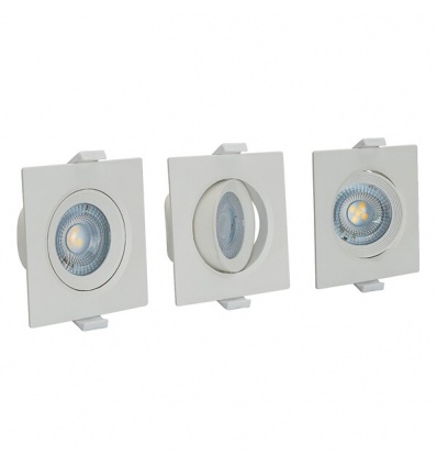 3 spots orientables à encastrer rond 65 W 4000K blanc