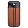 Corbeille à poser ou à fixer Zeno extreme 60L lattes aluminium effet corten tête inox poudrées gris manganese