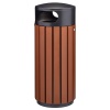 Corbeille à poser ou à fixer Zeno extreme 60L lattes aluminium effet corten tête inox poudrées gris manganese